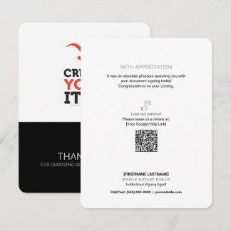 Lägg till din Logo Mobil Notarius Publicus QR Tack Kort