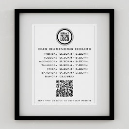 Lägg till din logotext QR-kod Öppettider för föret Poster