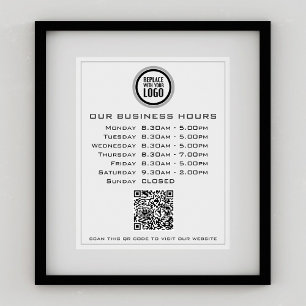 Lägg till din logotext QR-kod Öppettider för föret Poster