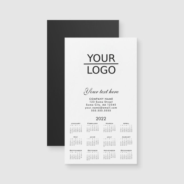 Lägg till din Logotyp 2022 Calendar Company Promot (Fram/baksida)