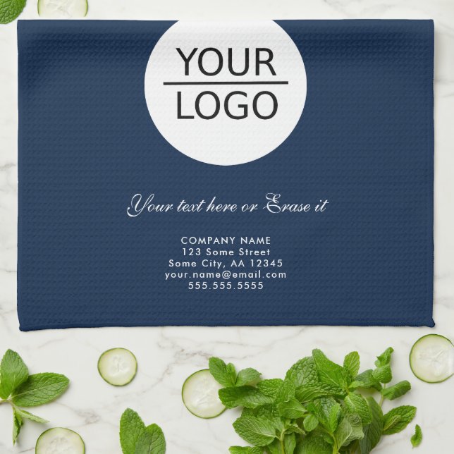 Lägg till din Logotyp Anpassningsbar Text Company  Kökshandduk (Vikta)