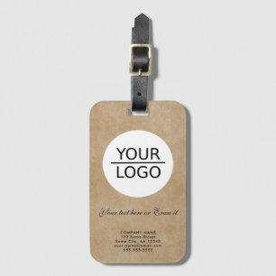 Lägg till din Logotyp Anpassningsbar Text Rustic C Bagagebricka