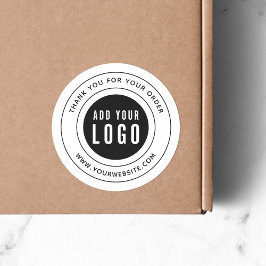 Lägg till din Logotyp Black Gräns Tack Runt Klistermärke