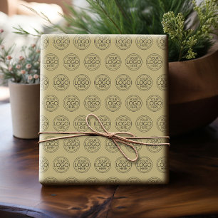Lägg till din Logotyp - Business Minimalist Guld Presentpapper