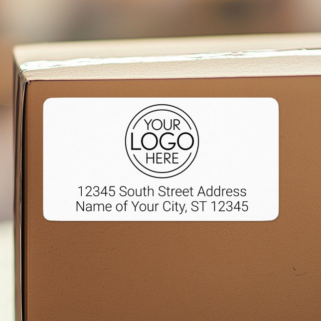 Lägg till din Logotyp Business Modern Returadress Adressetikett (Custom Shipping Label with Return Address)