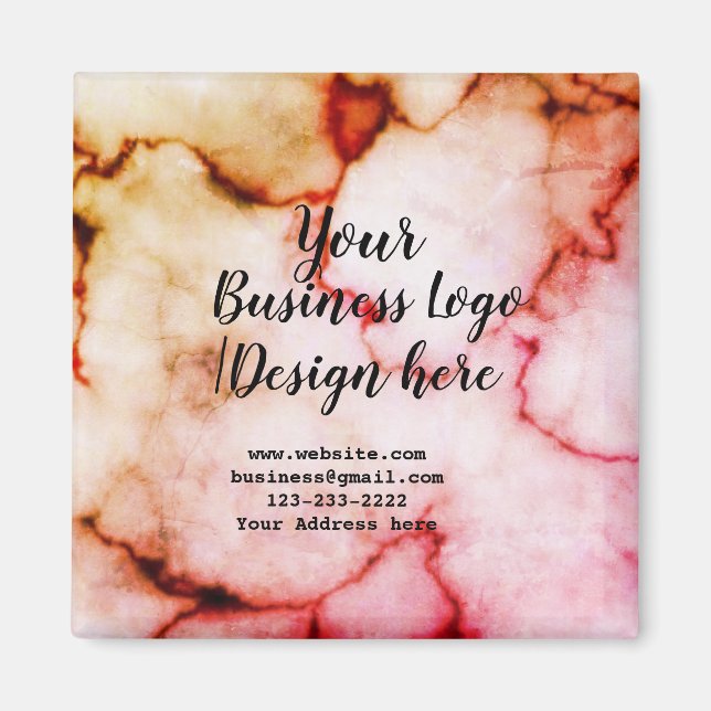 lägg till din logotyp/design här, marmor m magnet (Framsidan)