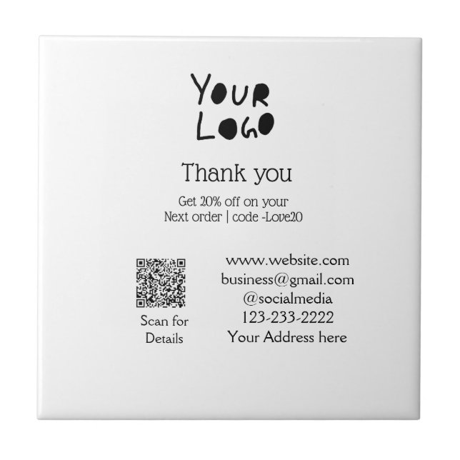 lägg till din logotyp/design här Q R Kakelplatta (Framsidan)