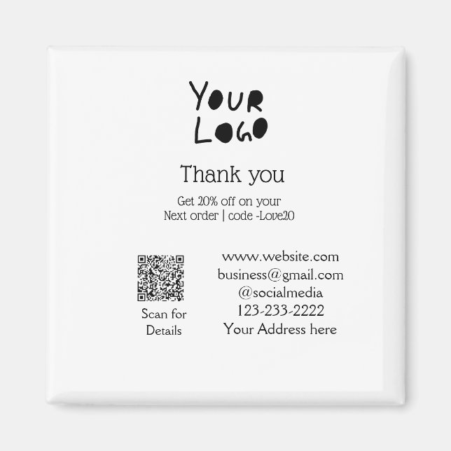 lägg till din logotyp/design här Q R Magnet (Framsidan)