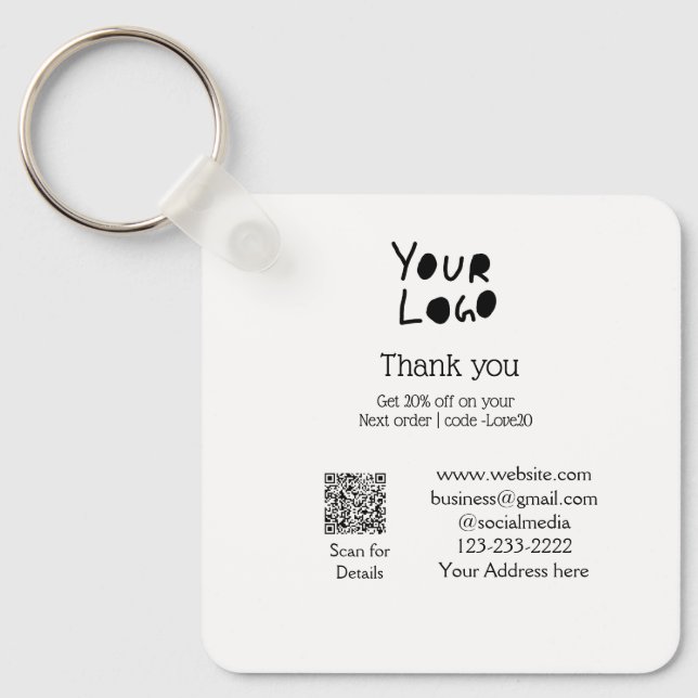 lägg till din logotyp/design här Q R Nyckelring (Framsida)