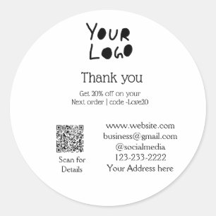 lägg till din logotyp/design här Q R Runt Klistermärke