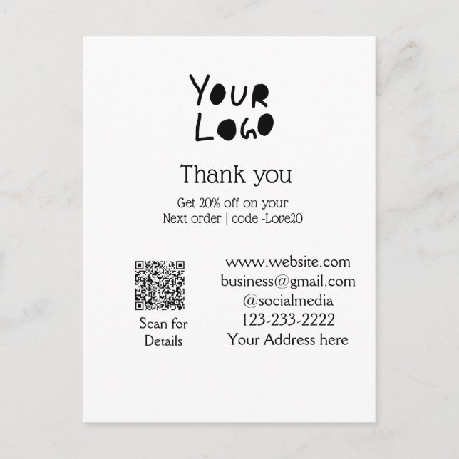 lägg till din logotyp/design här Q R Vykort (Framsida)