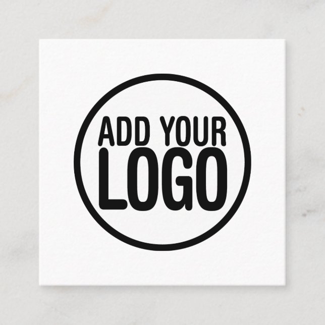 Lägg till din logotyp Enkel minimalistisk redigerb Fyrkantigt Visitkort (Framsida)