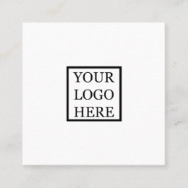 Lägg till din Logotyp, enkel svartvit minimalistis Fyrkantigt Visitkort
