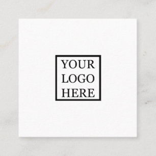 Lägg till din Logotyp, enkel svartvit minimalistis Fyrkantigt Visitkort