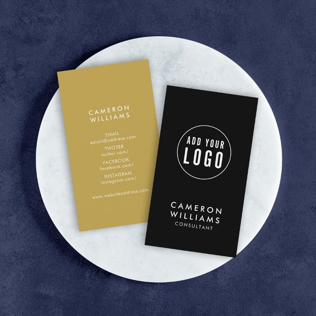 Lägg till din Logotyp, enkelt redigerbar Färg Soci Visitkort (Skapare uppladdad)