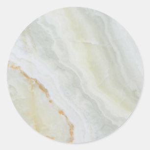 Lägg till din logotyp Guld Marmor Blank Modern Ele Runt Klistermärke
