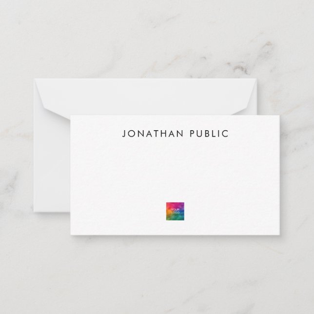 Lägg till din Logotyp här - enkel minimalistisk ma Anteckningskort (Framsida)