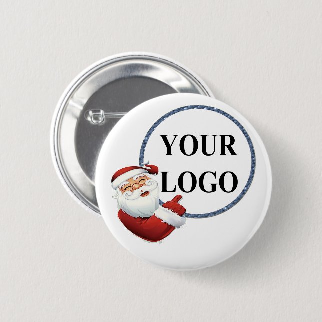 Lägg till din logotyp jul firande knapp (Framsida & baksida)