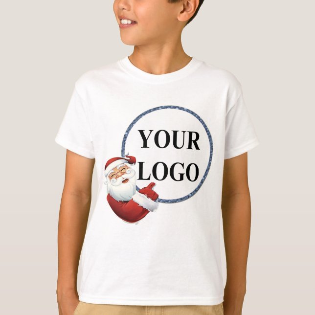 Lägg till din logotyp jul firande t shirt (Framsida)