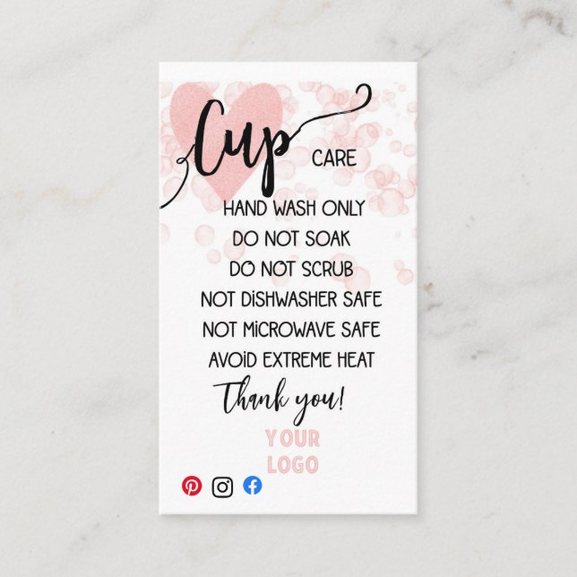 LÄGG TILL DIN LOGOTYP KOPP CARE CARDS VISITKORT (Framsida)
