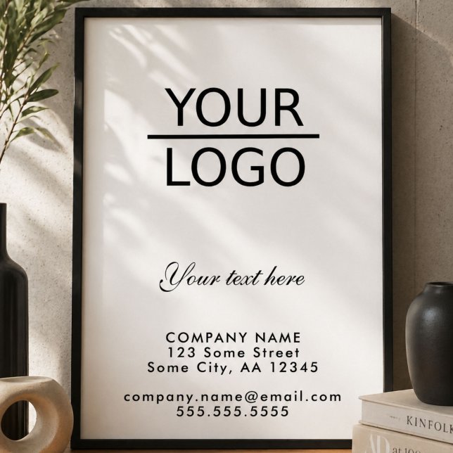 Lägg till din logotyp med anpassad text för företa poster (Skapare uppladdad)