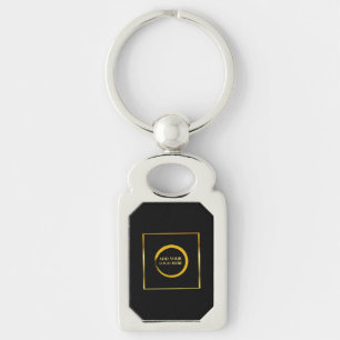 Lägg till din logotyp med dagens minimalistiska sv rektangulärt silverfärgad nyckelring