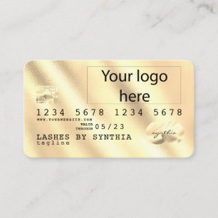 Lägg till din logotyp med Guldfolie Kredit Card Visitkort