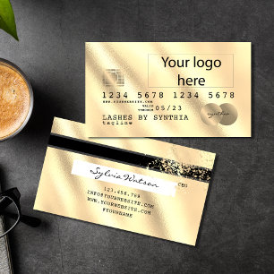 Lägg till din logotyp med Guldfolie Kredit Card Visitkort
