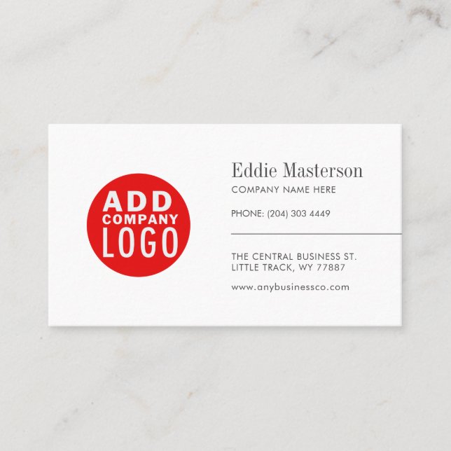 Lägg till din Logotyp med modern minimalistisk Anp Visitkort (Framsida)