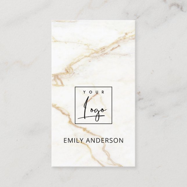 LÄGG TILL DIN LOGOTYP MINIMAL MARBLE STRUKTUR PROF VISITKORT (Framsida)