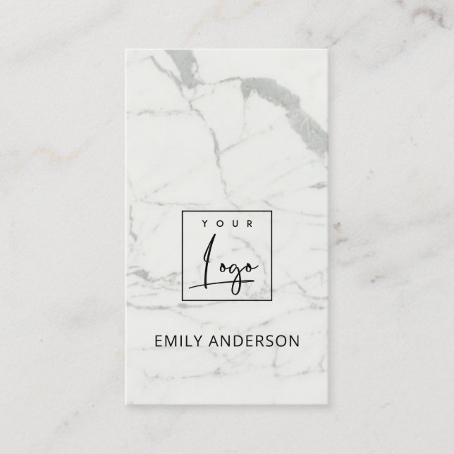 LÄGG TILL DIN LOGOTYP MINIMAL MARBLE STRUKTUR PROF VISITKORT (Framsida)
