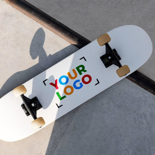 Lägg till din logotyp minimalistisk vit marknadsfö mini skateboard bräda 18,5 cm
