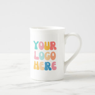 Lägg till din Logotyp Modern minimal enkel Benporslin Mugg