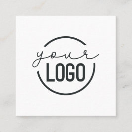 Lägg till din Logotyp Modern Minimal, enkel vit ru Fyrkantigt Visitkort