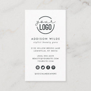 Lägg till din logotyp Modern Minimal Vertikal Enke Visitkort