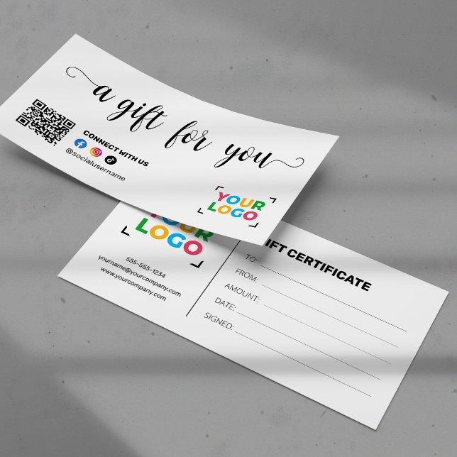 Lägg till din logotyp Modern Qr-kod presentkort (Skapare uppladdad)