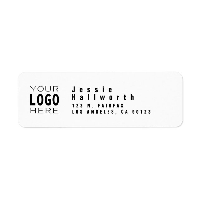 Lägg till din logotyp | Modernt utseende returadre Returadress Etikett (Framsidan)
