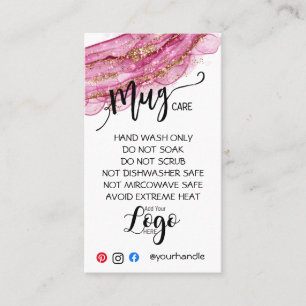 LÄGG TILL DIN LOGOTYP mugg CARE CARDS vinyl busin Visitkort