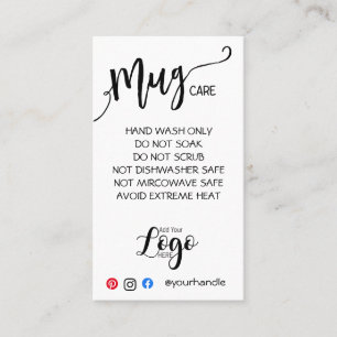 LÄGG TILL DIN LOGOTYP mugg CARE CARDS vinyl busine Visitkort