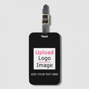 Lägg till din Logotyp och Anpassningsbar Text Mode Bagagebricka