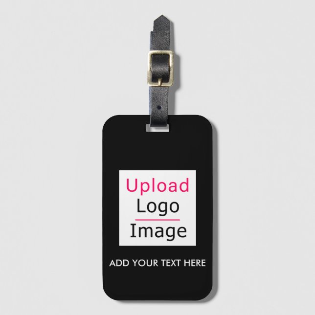 Lägg till din Logotyp och Anpassningsbar Text Mode Bagagebricka (Framsida vertikal)