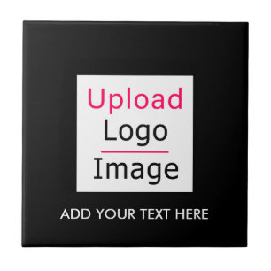 Lägg till din Logotyp och Anpassningsbar Text Mode Kakelplatta