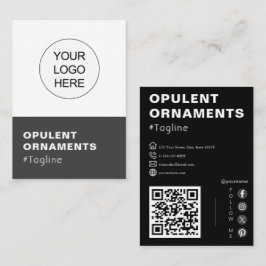 Lägg till din Logotyp och QR-kodmodern Chic Visitkort