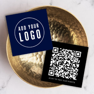 Lägg till din Logotyp och redigerbart Färg för QR- Fyrkantigt Visitkort