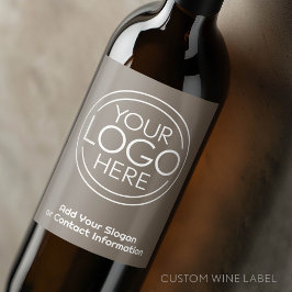 Lägg till din logotyp och slogan Modern minimalist Vinflaska Etikett