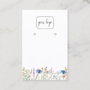 Lägg till din logotyp örhänge display Wildflower Visitkort