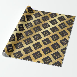 Lägg till din Logotyp på Pappra Golden Wrapping Presentpapper