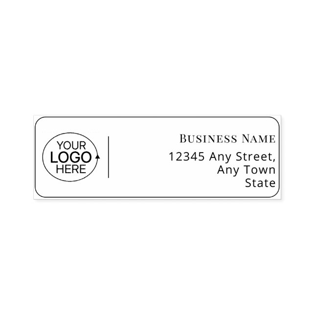 Lägg till din Logotyp Rensa modern Returadress Självfärgande Stämpel (Design)