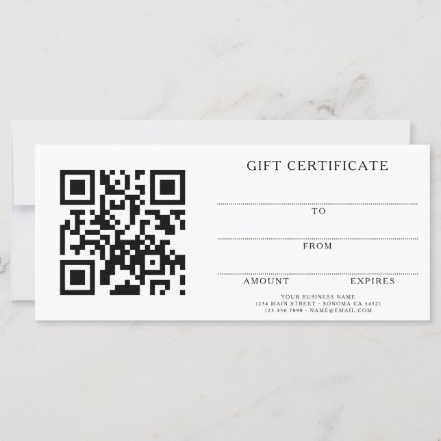Lägg till din logotyp Skönhetspresentkort QR-kod (Baksida)