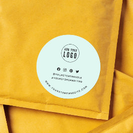 Lägg till din Logotyp Social Media Anpassningsbar  Runt Klistermärke